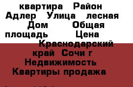 квартира › Район ­ Адлер › Улица ­ лесная › Дом ­ 5 › Общая площадь ­ 53 › Цена ­ 4 500 000 - Краснодарский край, Сочи г. Недвижимость » Квартиры продажа   